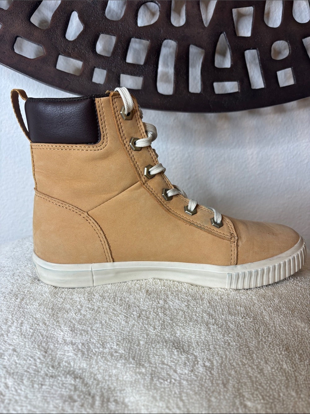 🤎 Timberland Skyla Bay 6-Inch Boots Women’s 7 Wheat Nubuck Lace Up A2C3S 🤎 - Picture 6 of 13